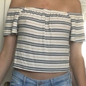 Off the shoulder striped top